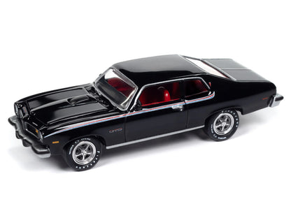 1974 Pontiac GTO Starlight Black with Red Interior "Muscle Cars USA" Series 1/64 Diecast Model Car by Johnny Lightning